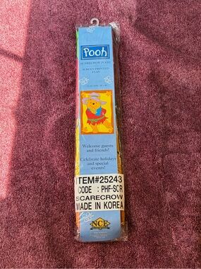 Pooh Scarecrow Wall Tapestry Flag - Yellow